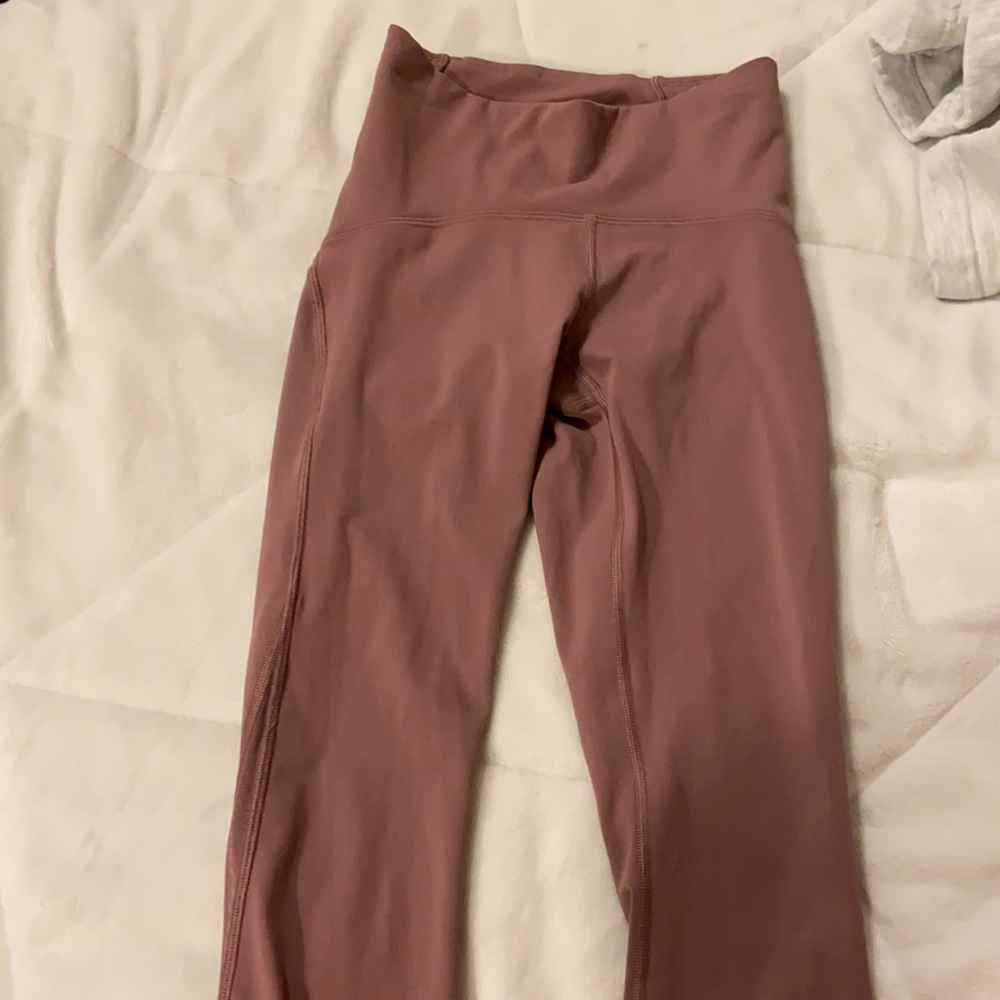 pink size 2 lulu lemon leggings with mesh detail